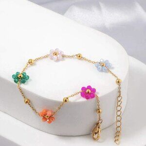 Beautiful Flower Decor Bracelet For Women And Teens
